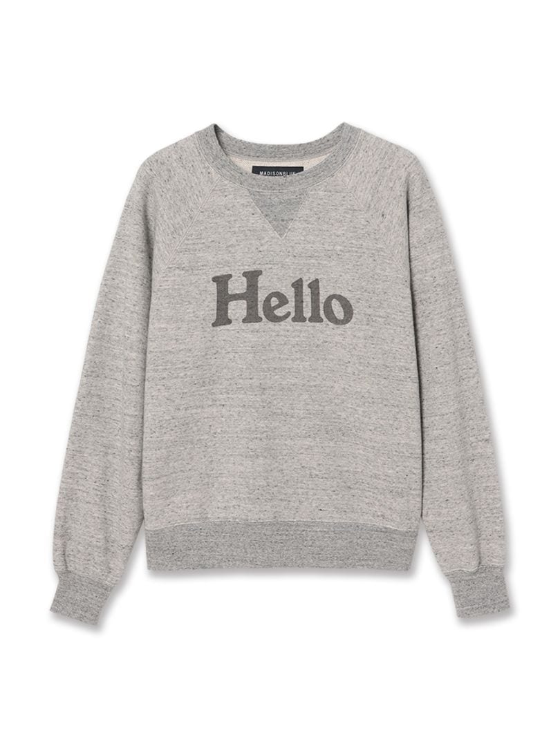 MADISONBLUE HELLO SWEAT ハロー　スウェット　02 グレー HELLO SWEAT L/S URAKE | ALL | MADISONBLUE