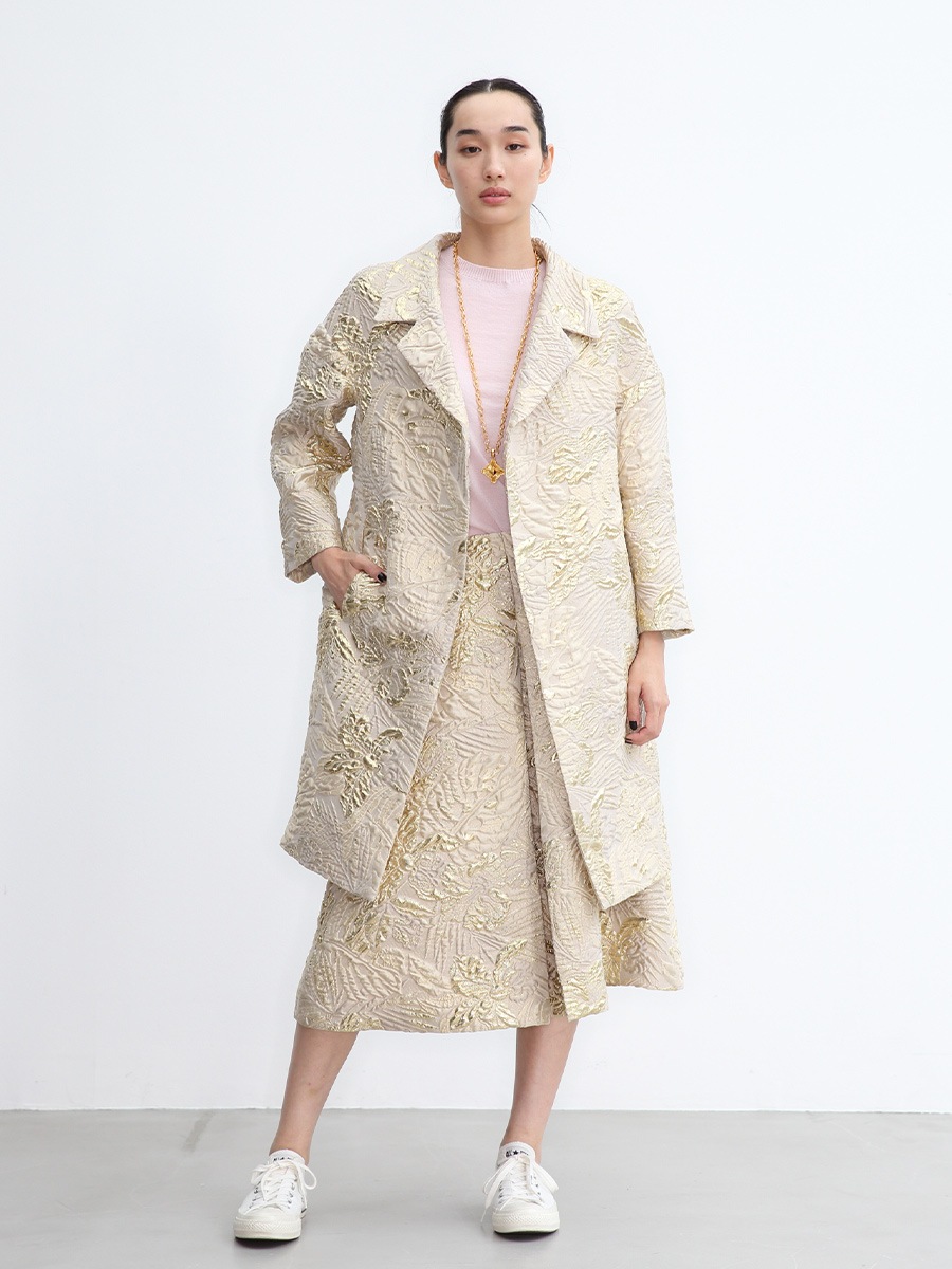 FLAT COLLAR COAT LAME JQ