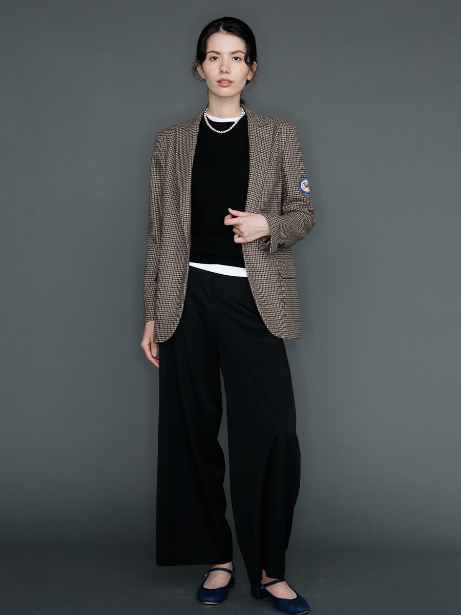 SIDE PLEATED WIDE LEG PANTS