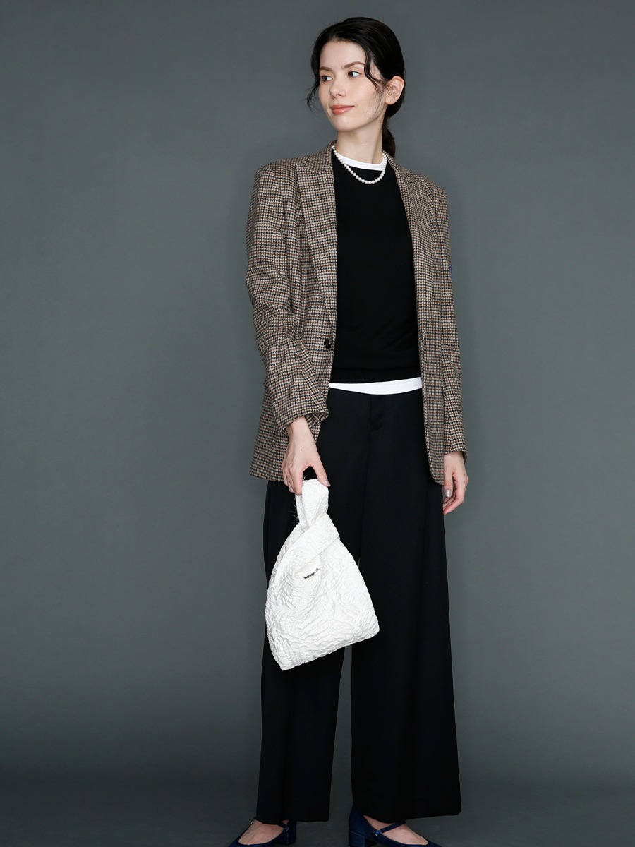 SIDE PLEATED WIDE LEG PANTS