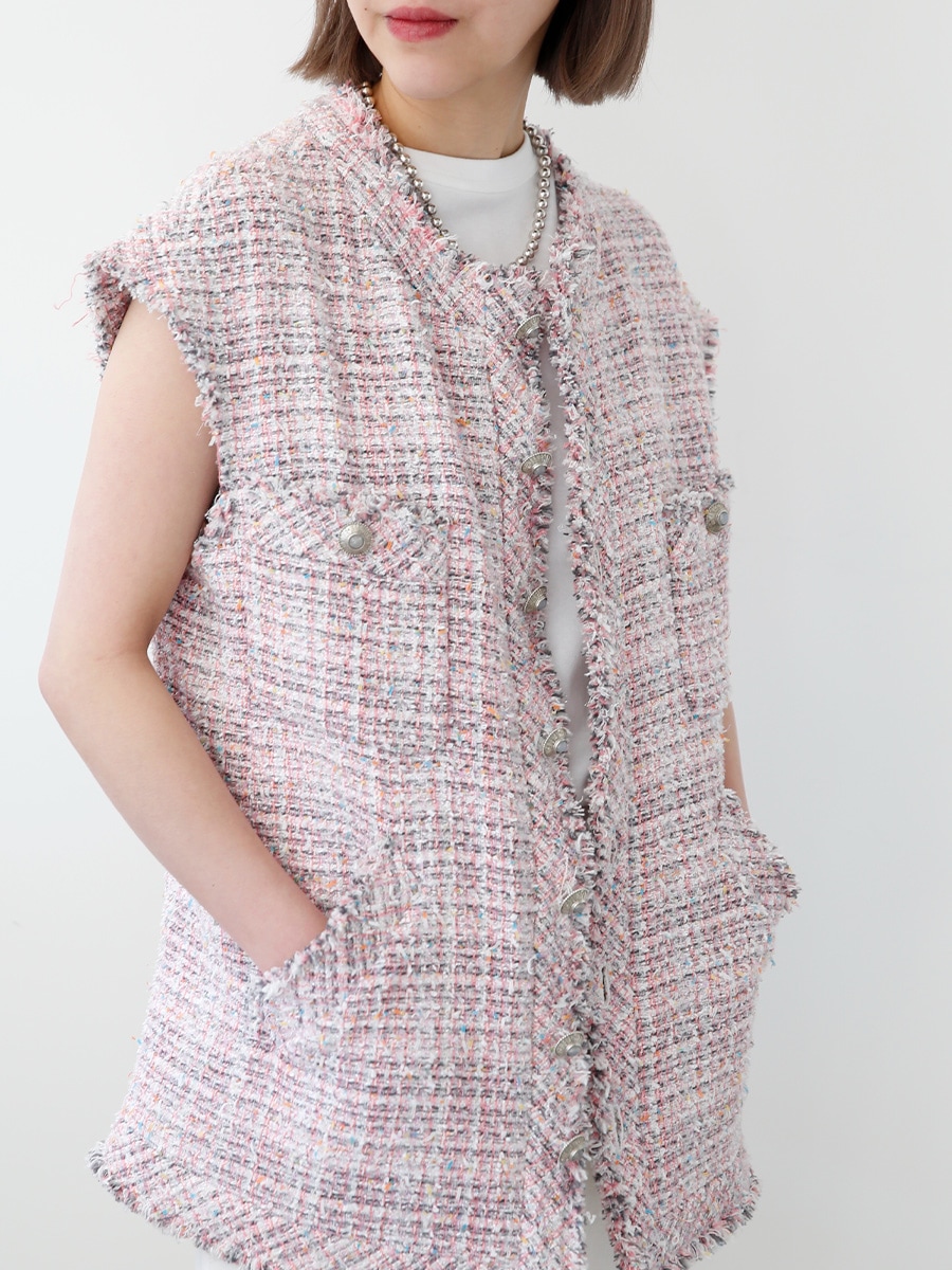 SLEEVELESS BOXY JK F.TWEED