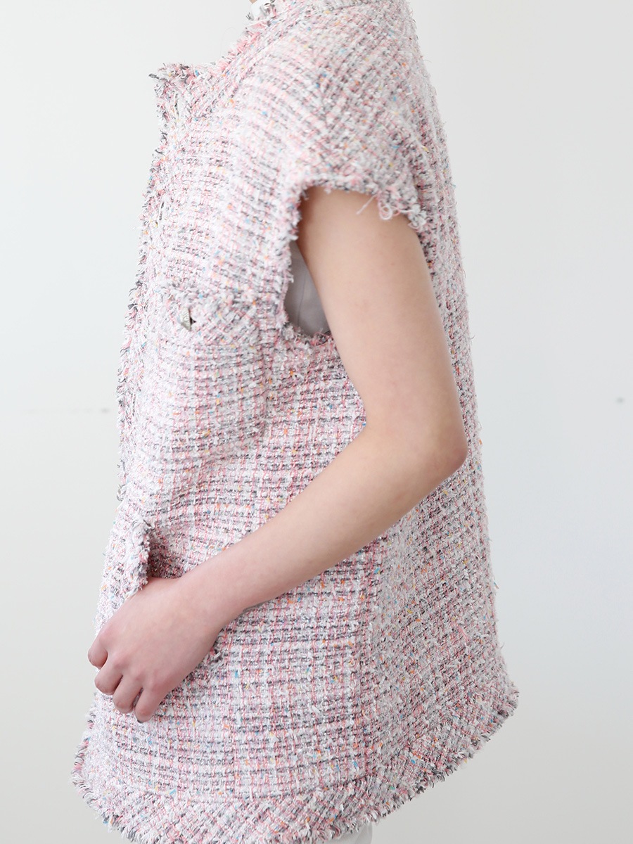 SLEEVELESS BOXY JK F.TWEED | JACKET | MADISONBLUE