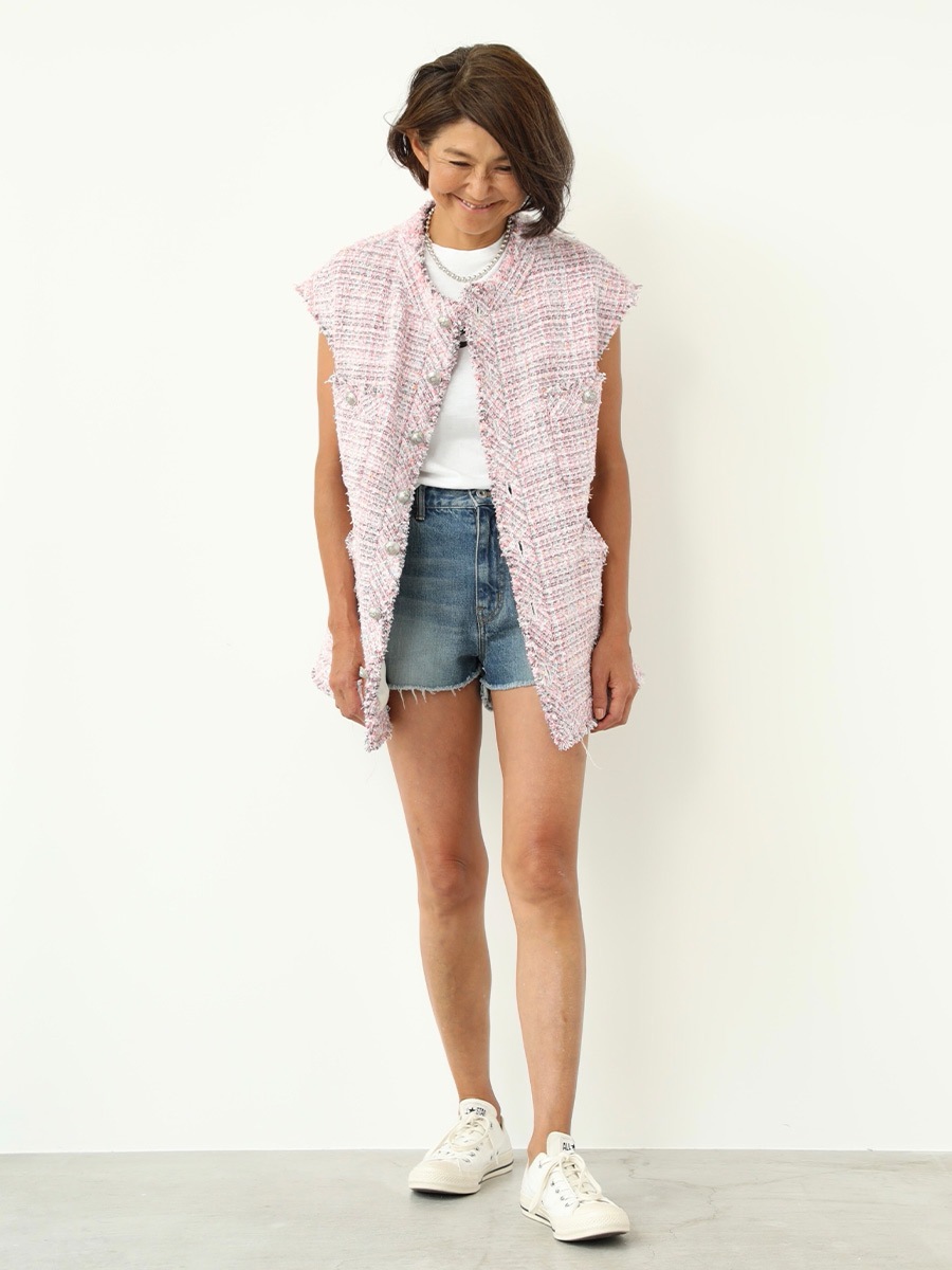 SLEEVELESS BOXY JK F.TWEED