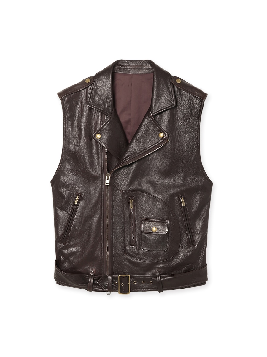 RIDERS VEST LEATHER MNS | MEN,2026FW | MADISONBLUE