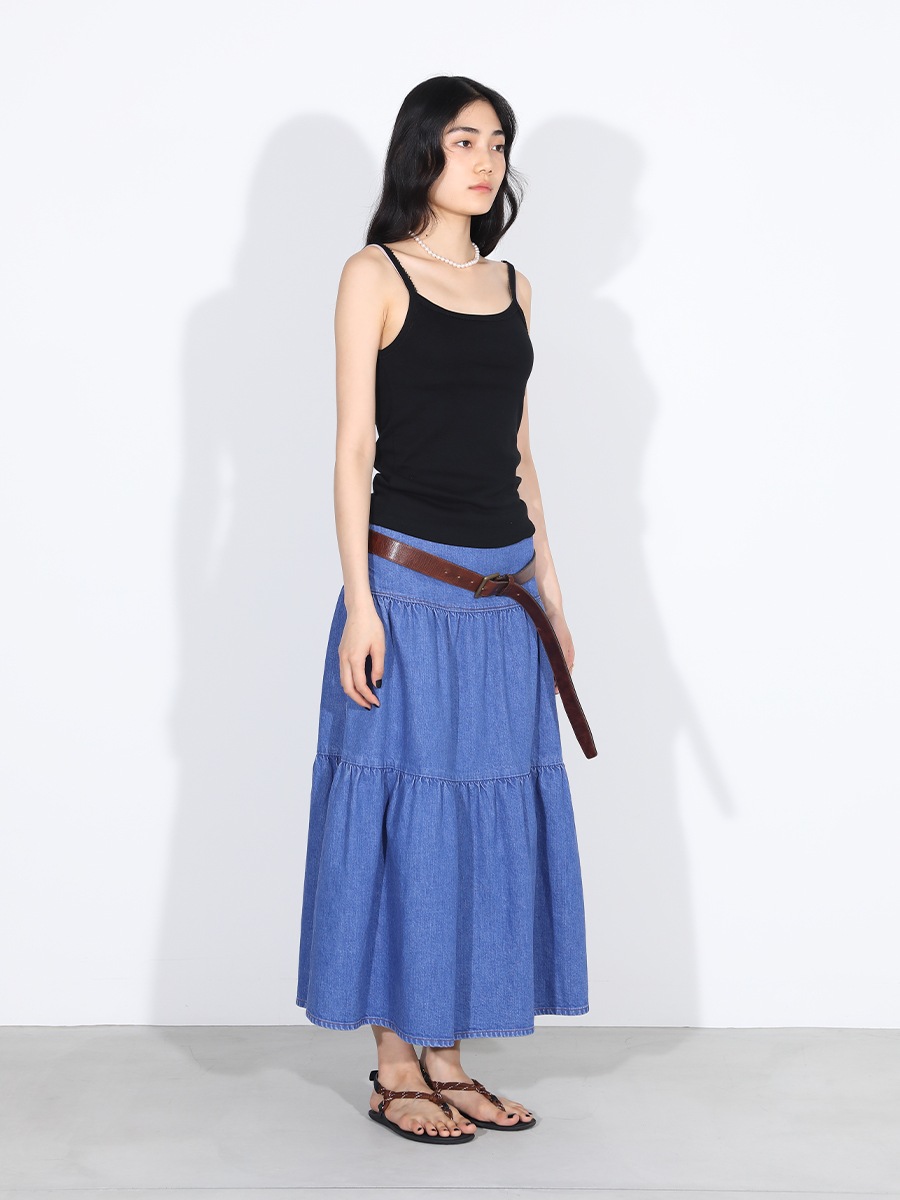 TIERED SKIRT DENIM