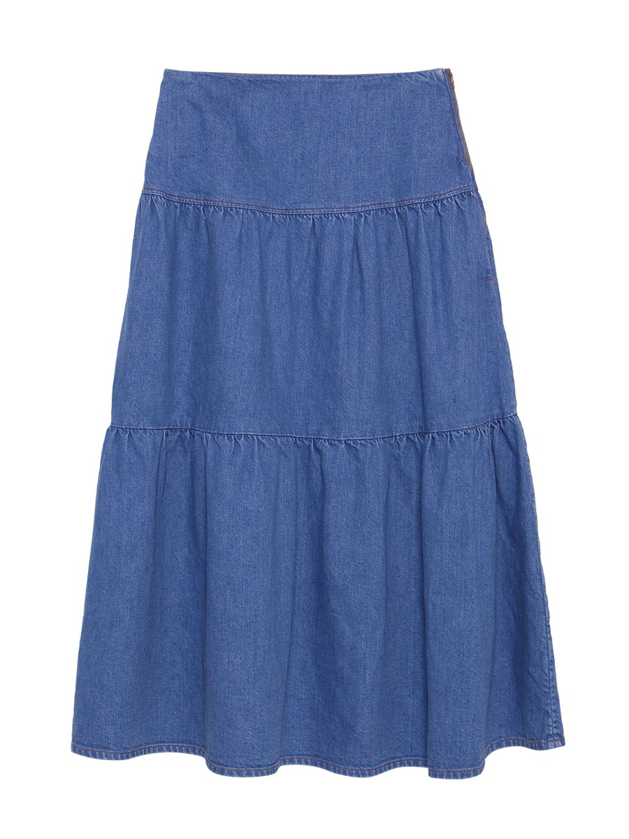TIERED SKIRT DENIM