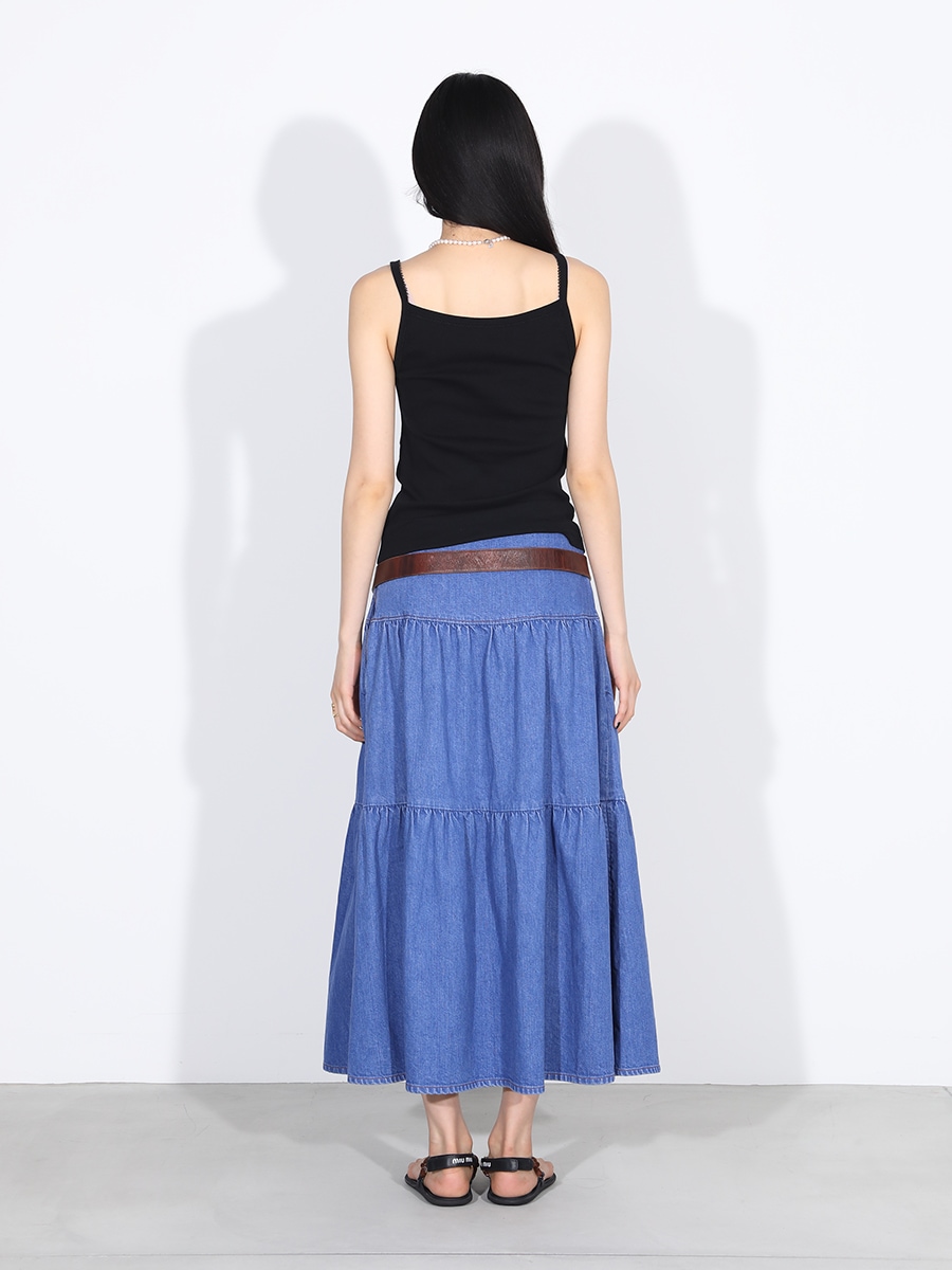 TIERED SKIRT DENIM