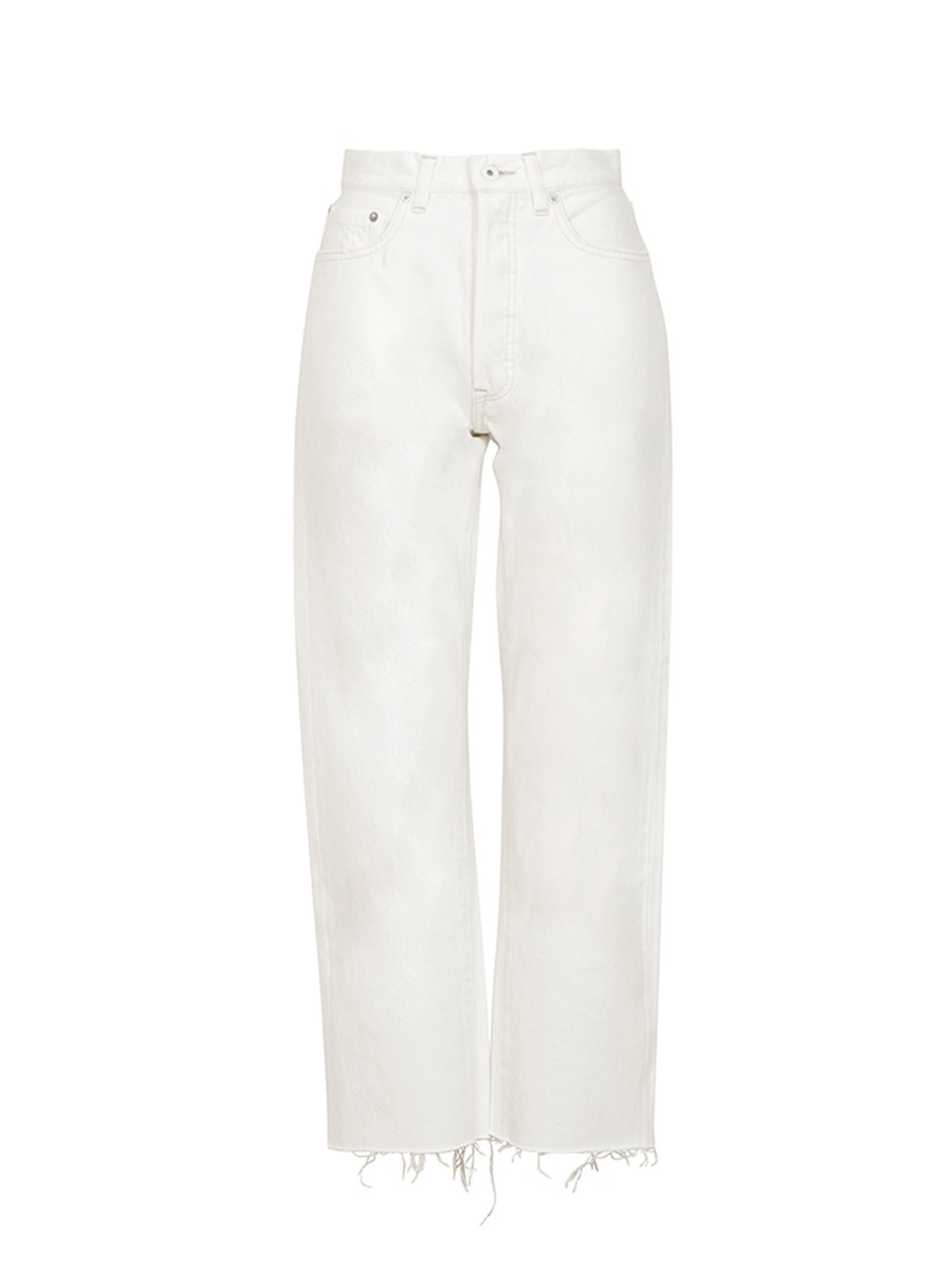 HEM CUT OFF STRAIGHT D/DENIM(WHT)