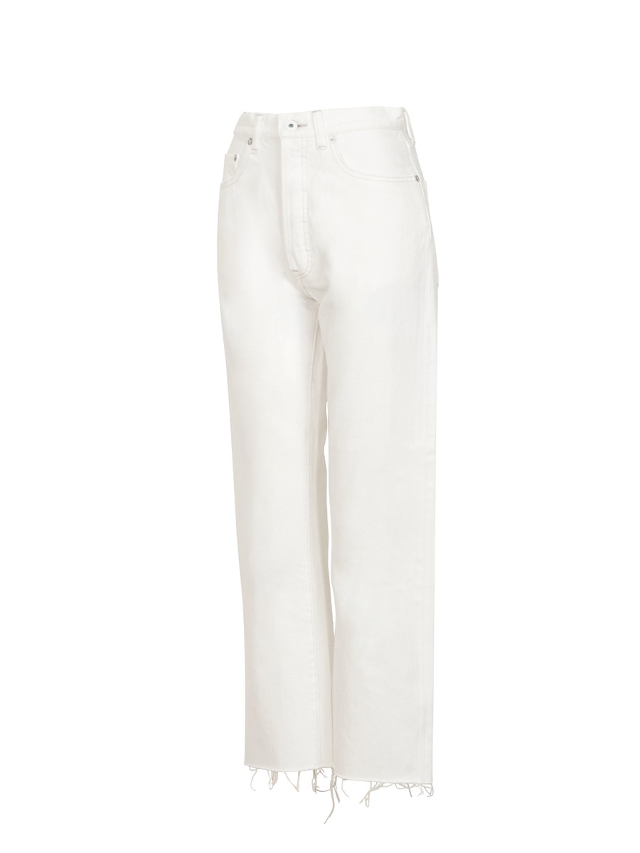 HEM CUT OFF STRAIGHT D/DENIM(WHT)