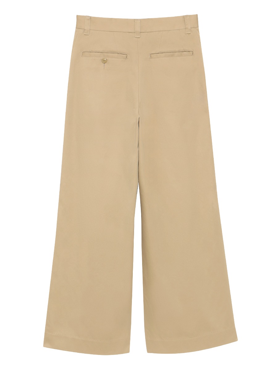 PLEATED WIDE LEG PANTS CHINO