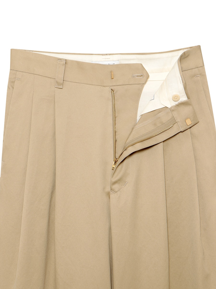 PLEATED WIDE LEG PANTS CHINO