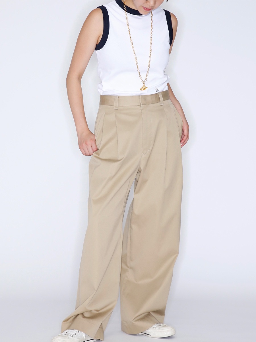 PLEATED WIDE LEG PANTS CHINO | ALL | MADISONBLUE
