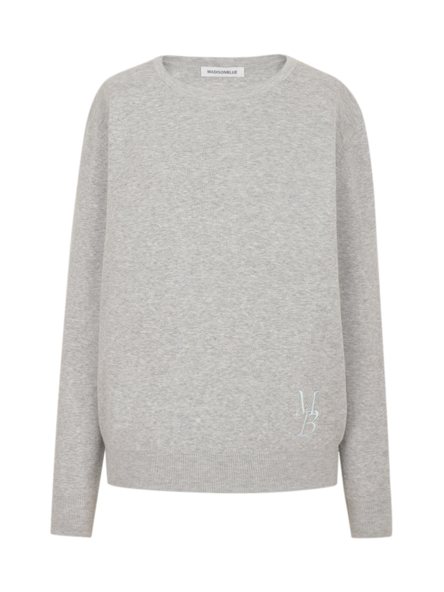 【定番人気】マディソンブルー　MBロゴ刺繍入りクルーネック　ニット　春秋冬 CREW NECK L/S MB LOGO MNS | KNIT | MADISONBLUE