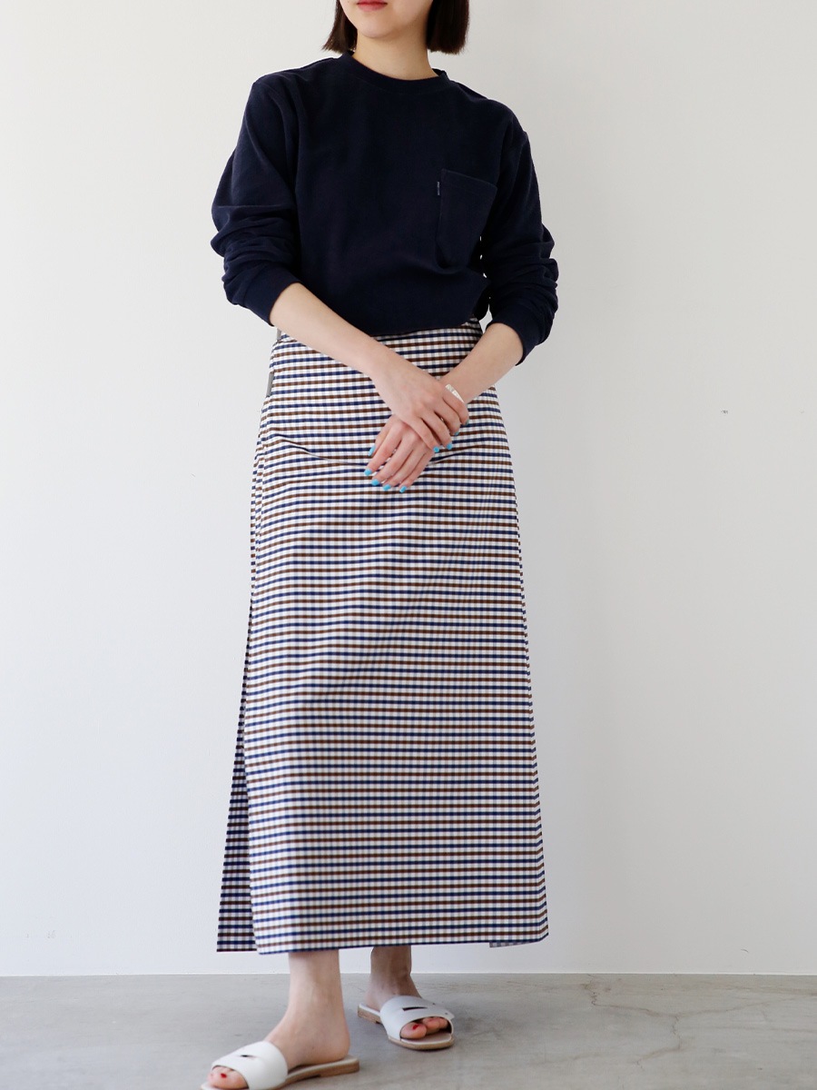 QUILT MAXI SKIRT M.GINGHAM