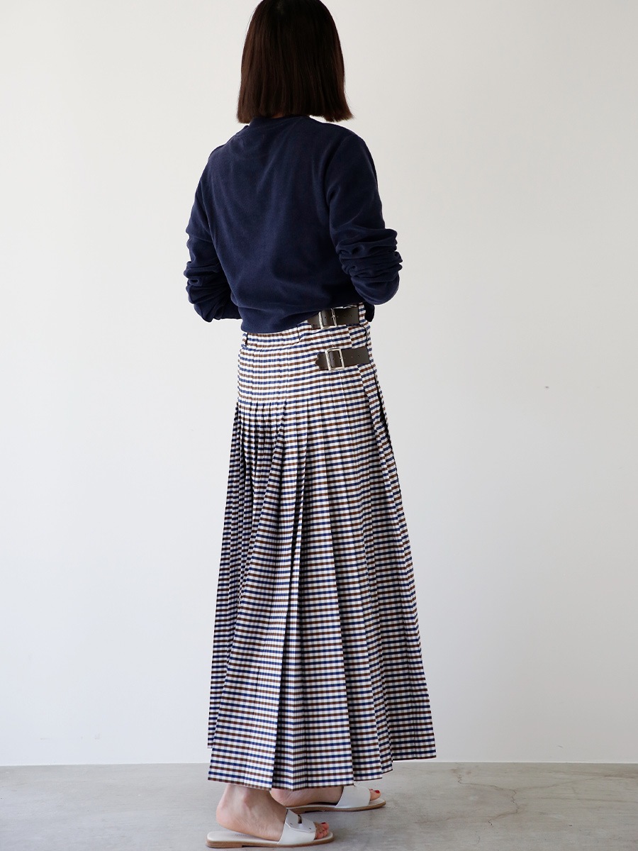 QUILT MAXI SKIRT M.GINGHAM