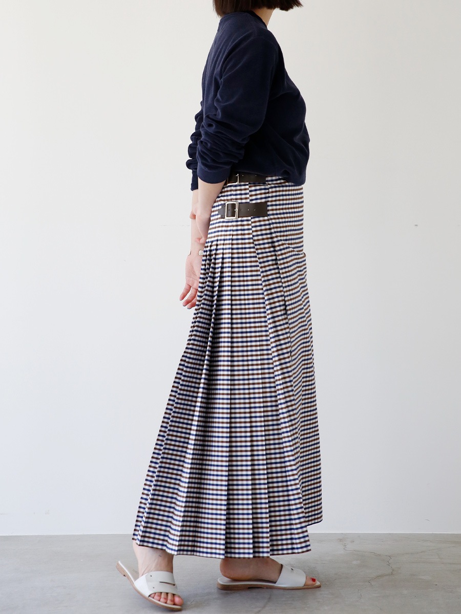 QUILT MAXI SKIRT M.GINGHAM