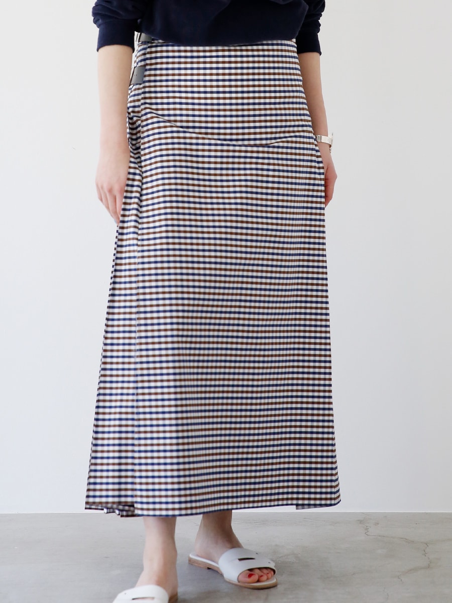 QUILT MAXI SKIRT M.GINGHAM