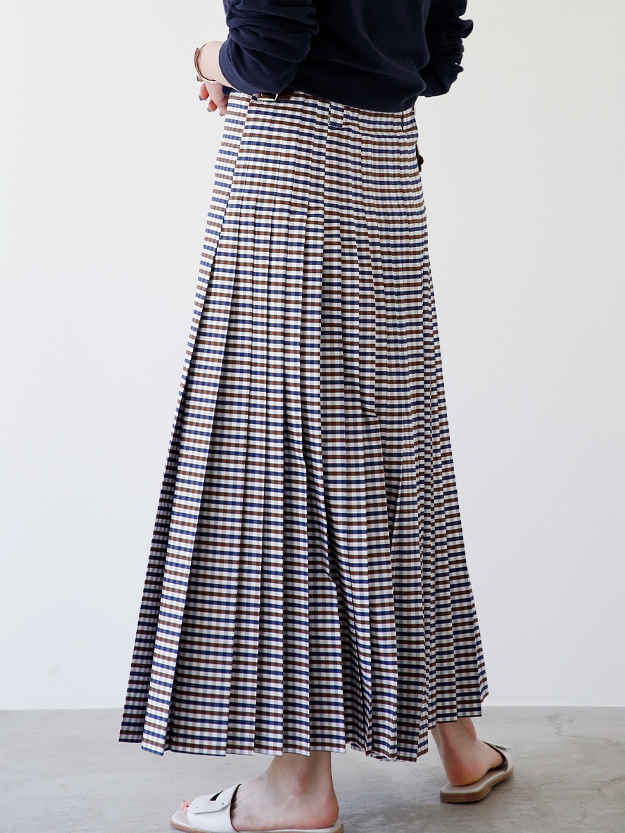 QUILT MAXI SKIRT M.GINGHAM