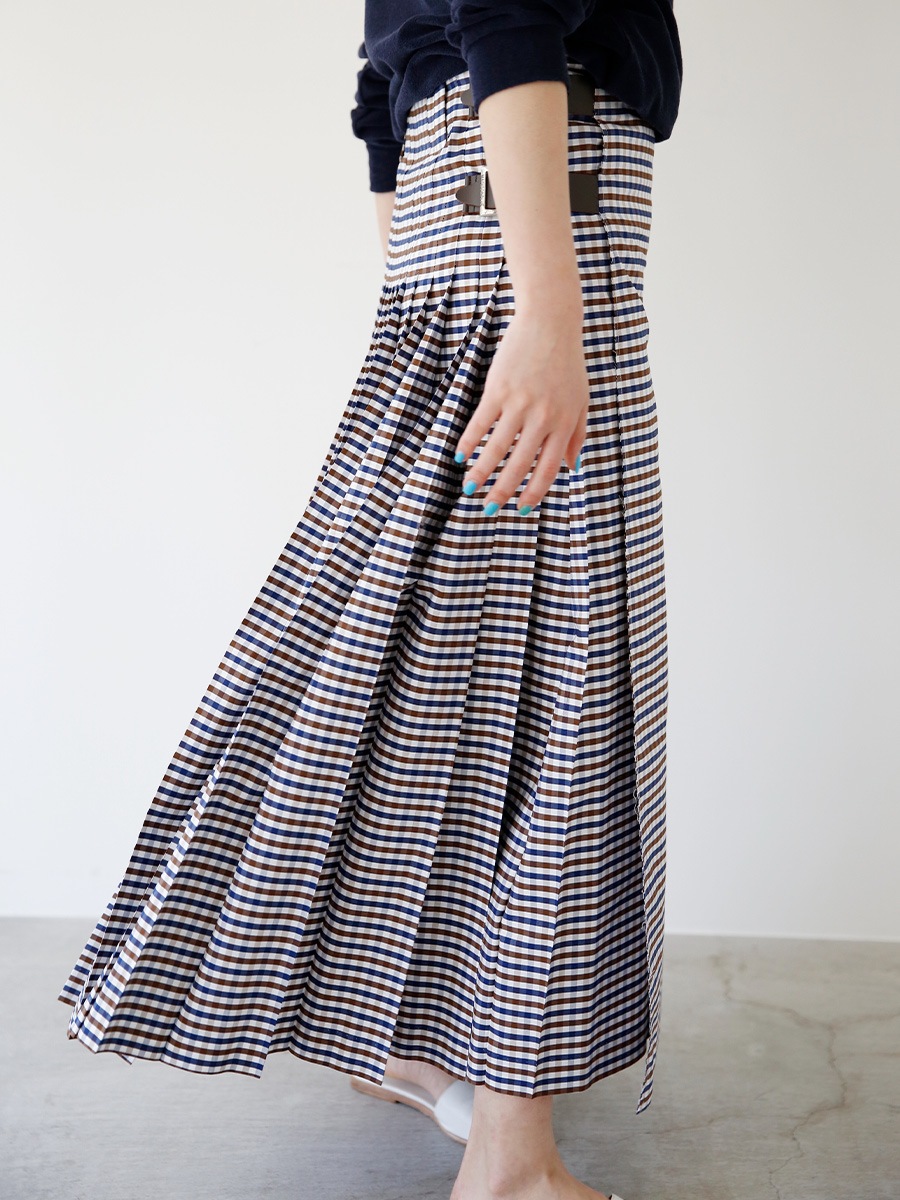 QUILT MAXI SKIRT M.GINGHAM