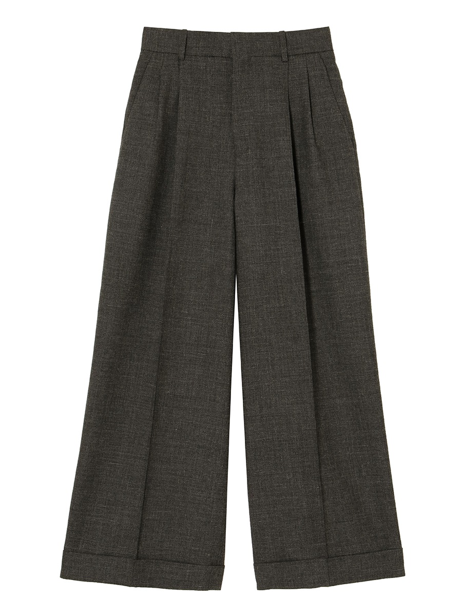 WIDE TUCK PT WOOL