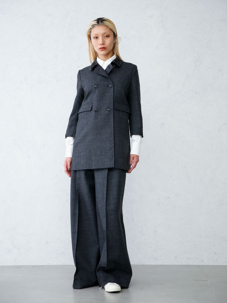 WIDE TUCK PT WOOL