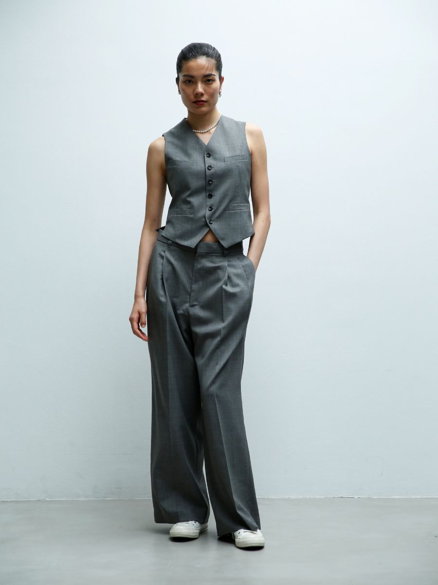 PLEATED WIDE LEG LPT W TRO | PANTS | MADISONBLUE