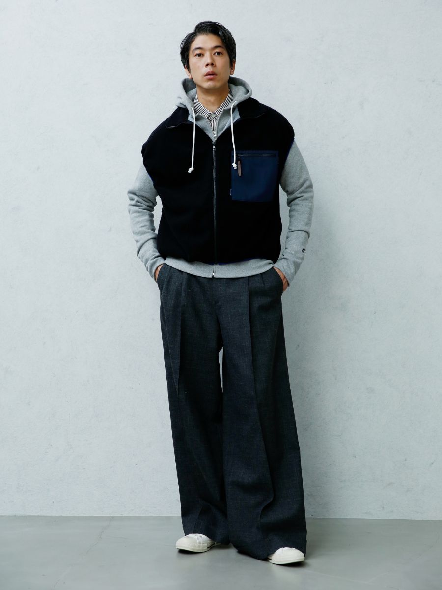 WIDE TUCK PT WOOL MNS