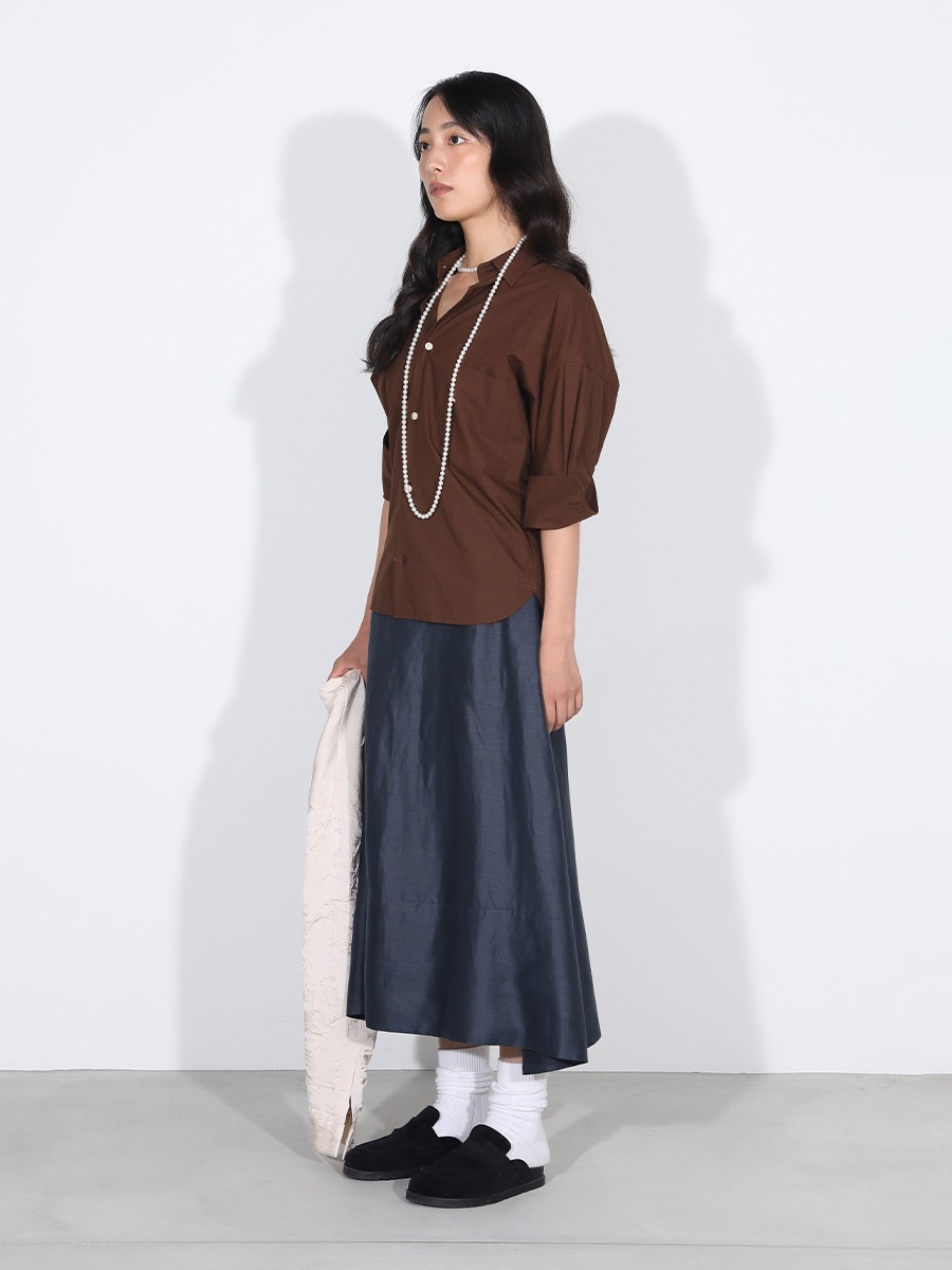 MI-MOLLET FLARE SKIRT LINEN