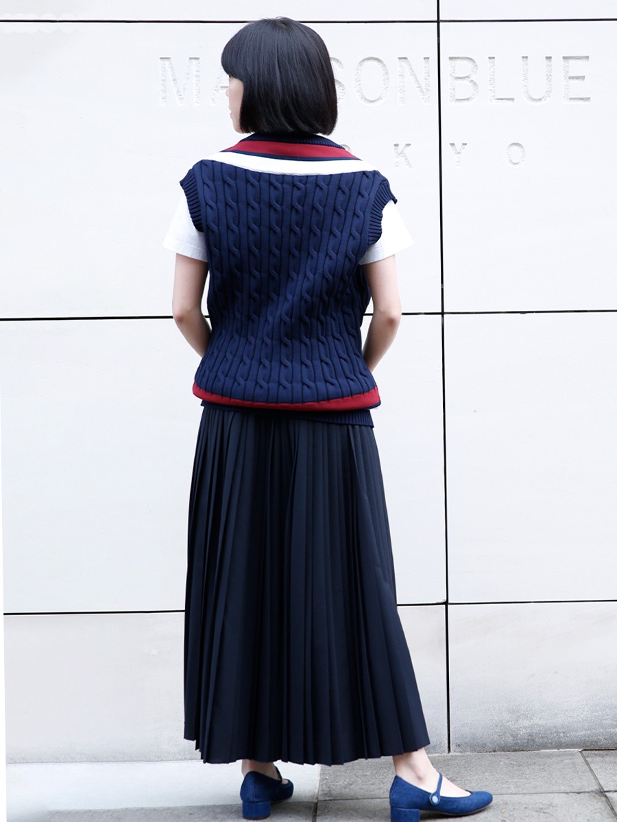 新品タグ付✨MADISONBLUE 2023 スカート ウール トロピカル 01 SOLD OUT＞PLEATEDLONG SK W TROPICAL | SEASON | MADISONBLUE