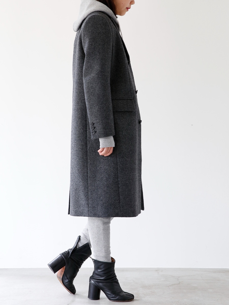SINGLE-BREASTED COAT MELTON