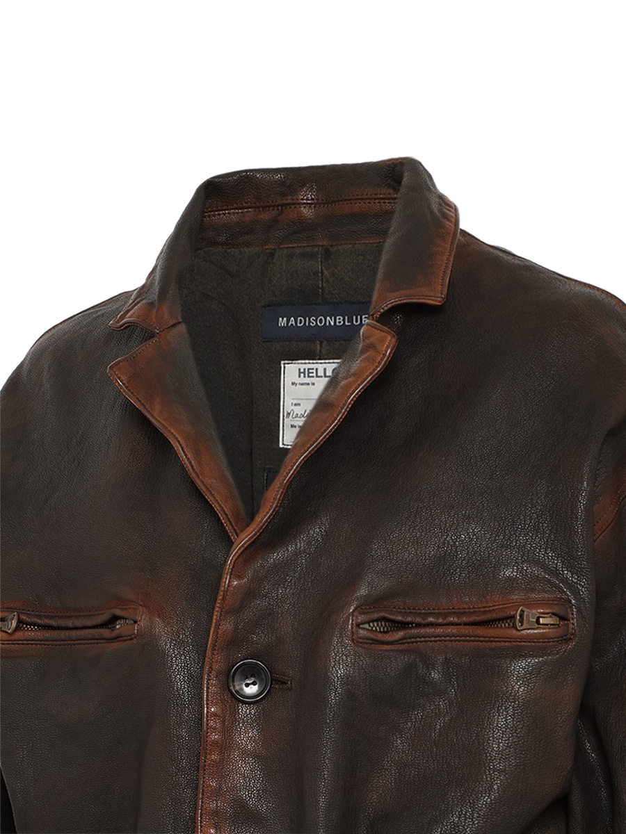 SINGLE-BREASTED JK LEATHER | JACKET | MADISONBLUE