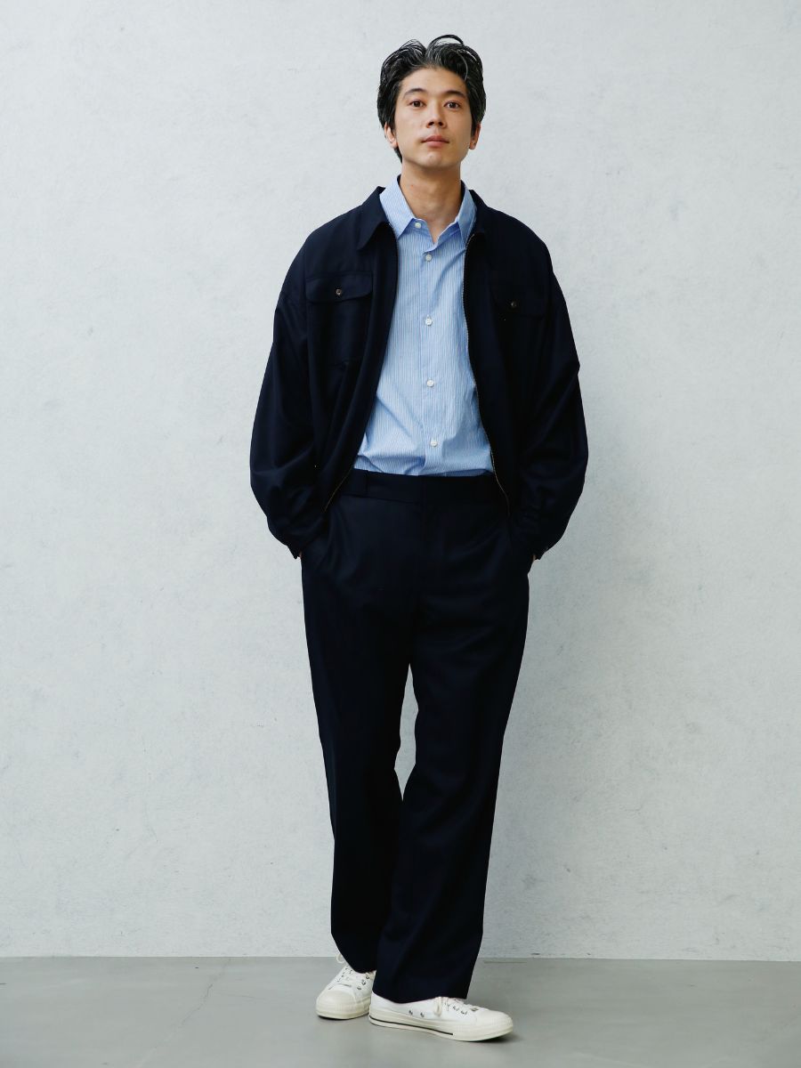 LOW WAIST WIDE-LEG PT WOOL MNS