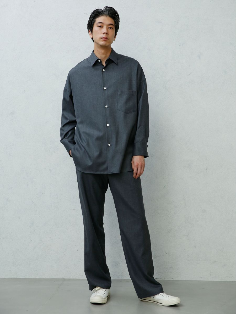 LOW WAIST WIDE-LEG PT WOOL MNS