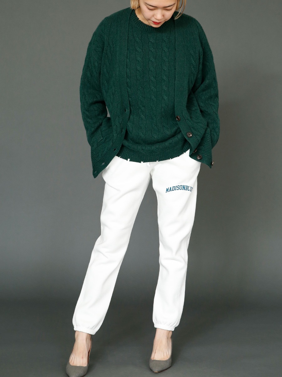 CRASHED CABLE KNIT V CD