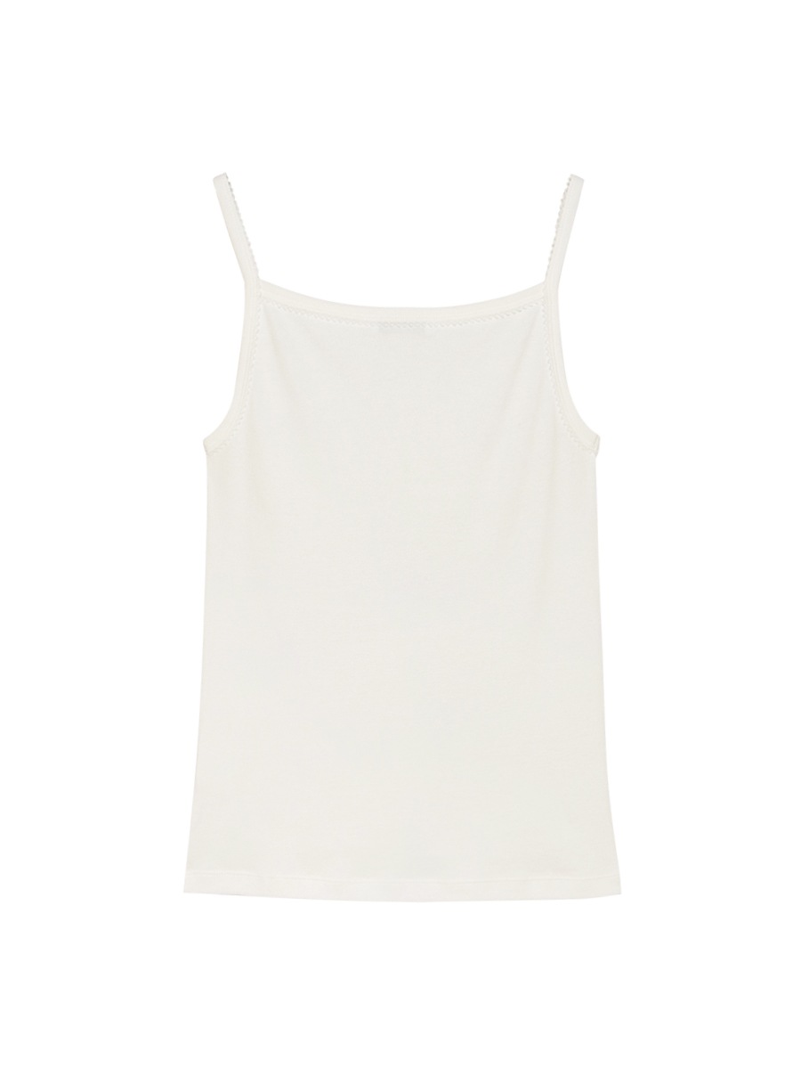 EMBROIDERED TRIM CAMISOLE SOFT COTTON