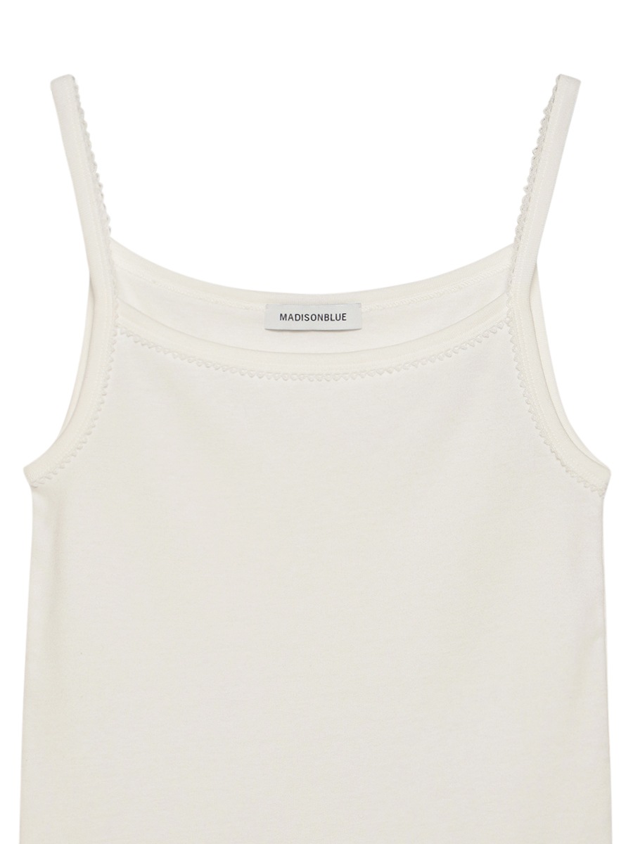 EMBROIDERED TRIM CAMISOLE SOFT COTTON