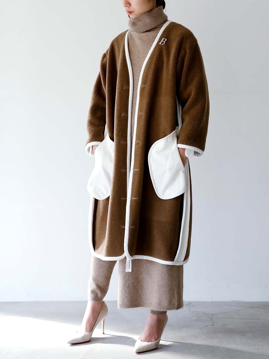 NOCOLLAR BOA COAT
