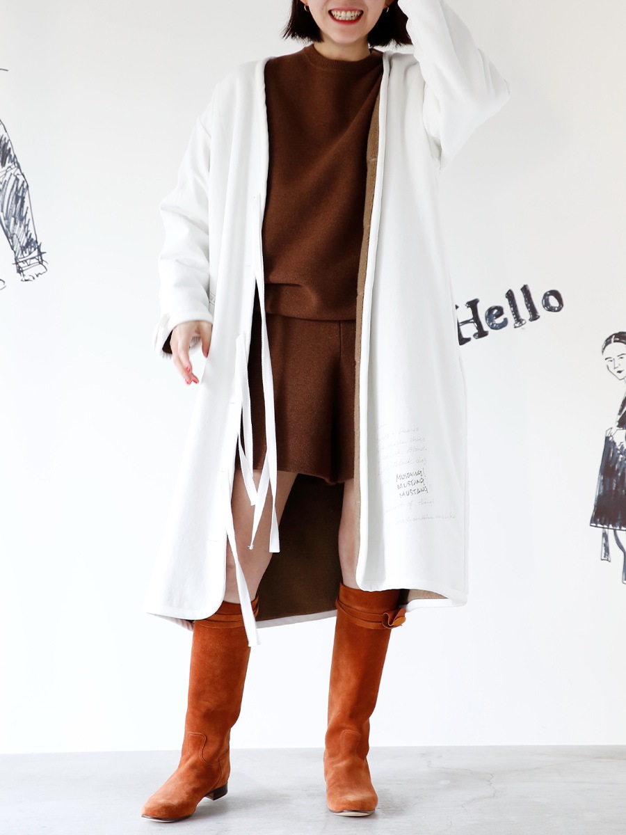 NOCOLLAR BOA COAT