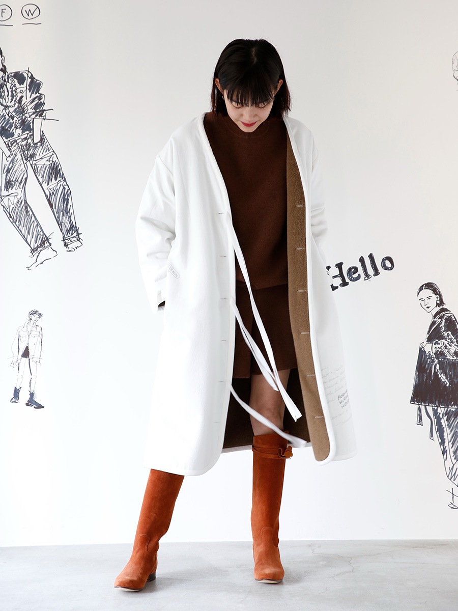 NOCOLLAR BOA COAT
