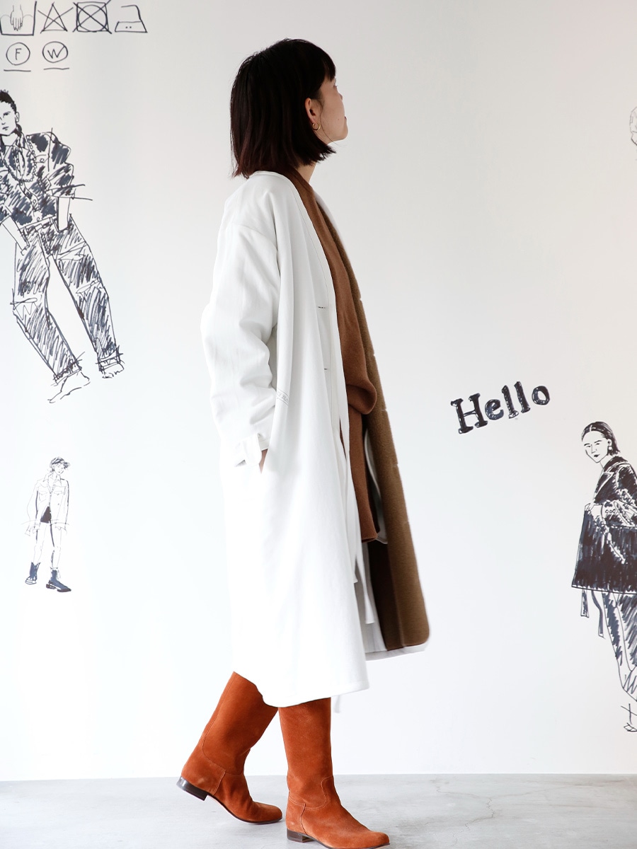 NOCOLLAR BOA COAT