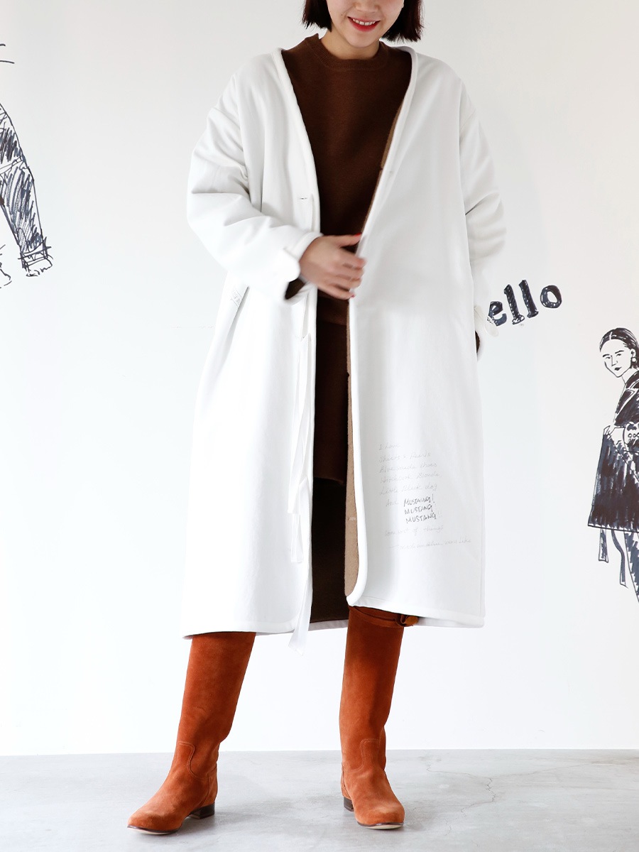 NOCOLLAR BOA COAT