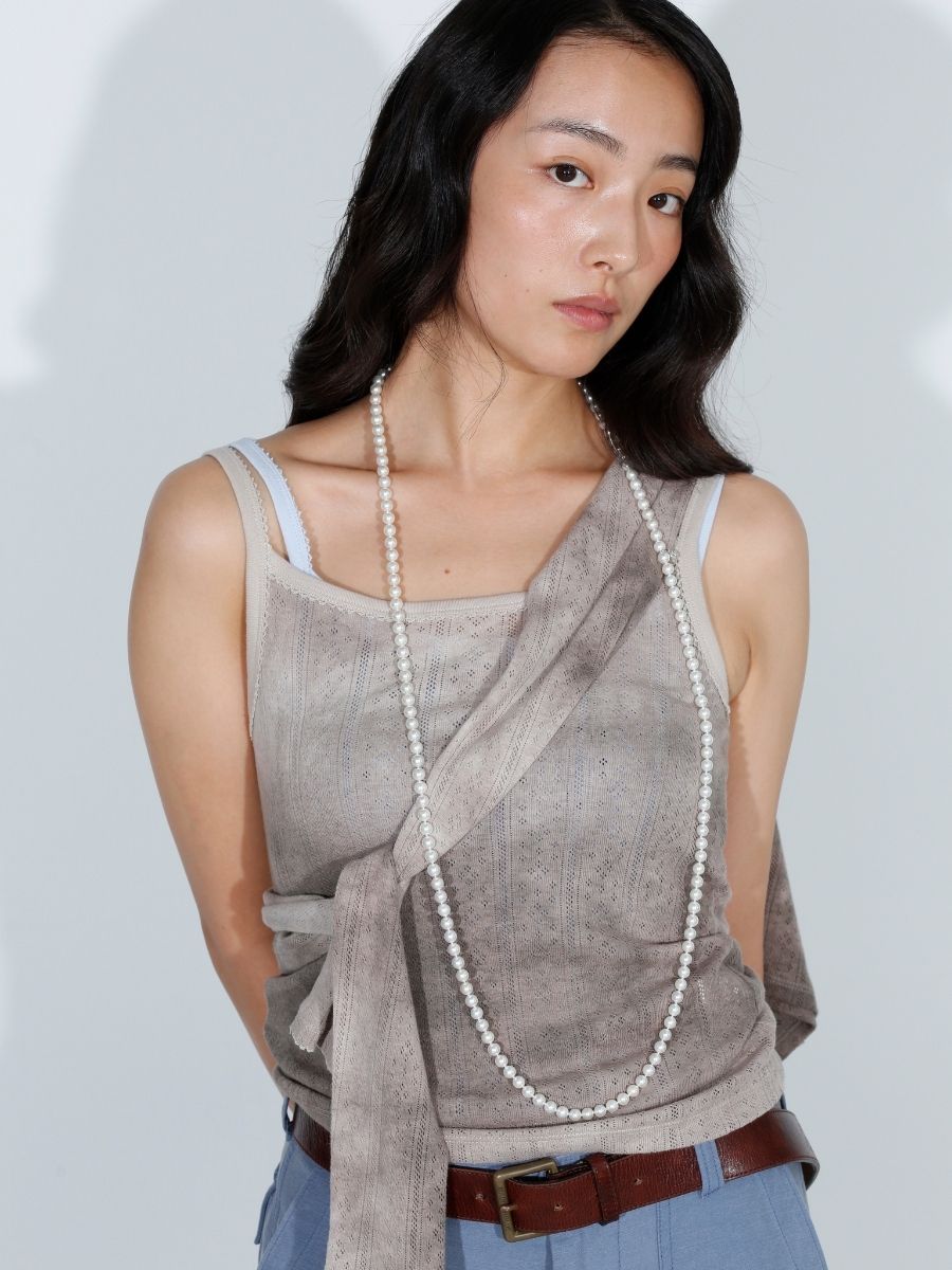 EMBROIDERED TRIM CAMISOLE TIE-DYE