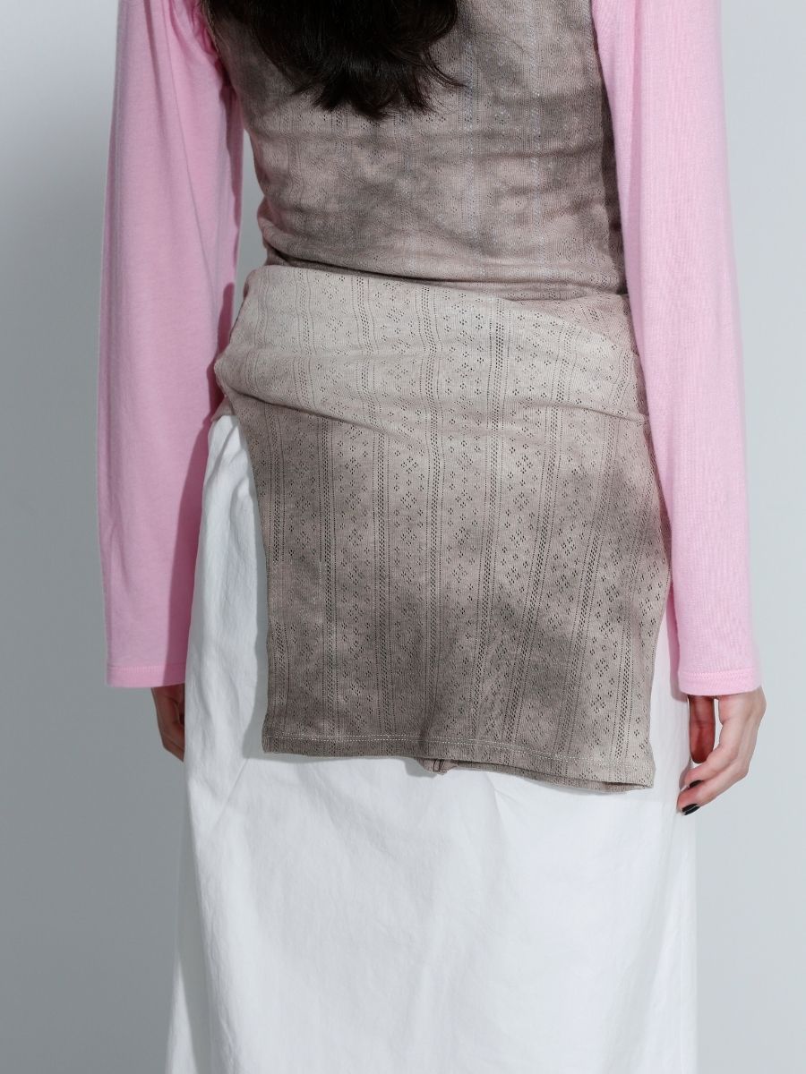 EMBROIDERED COLLAR CARDIGAN TIE-DYE