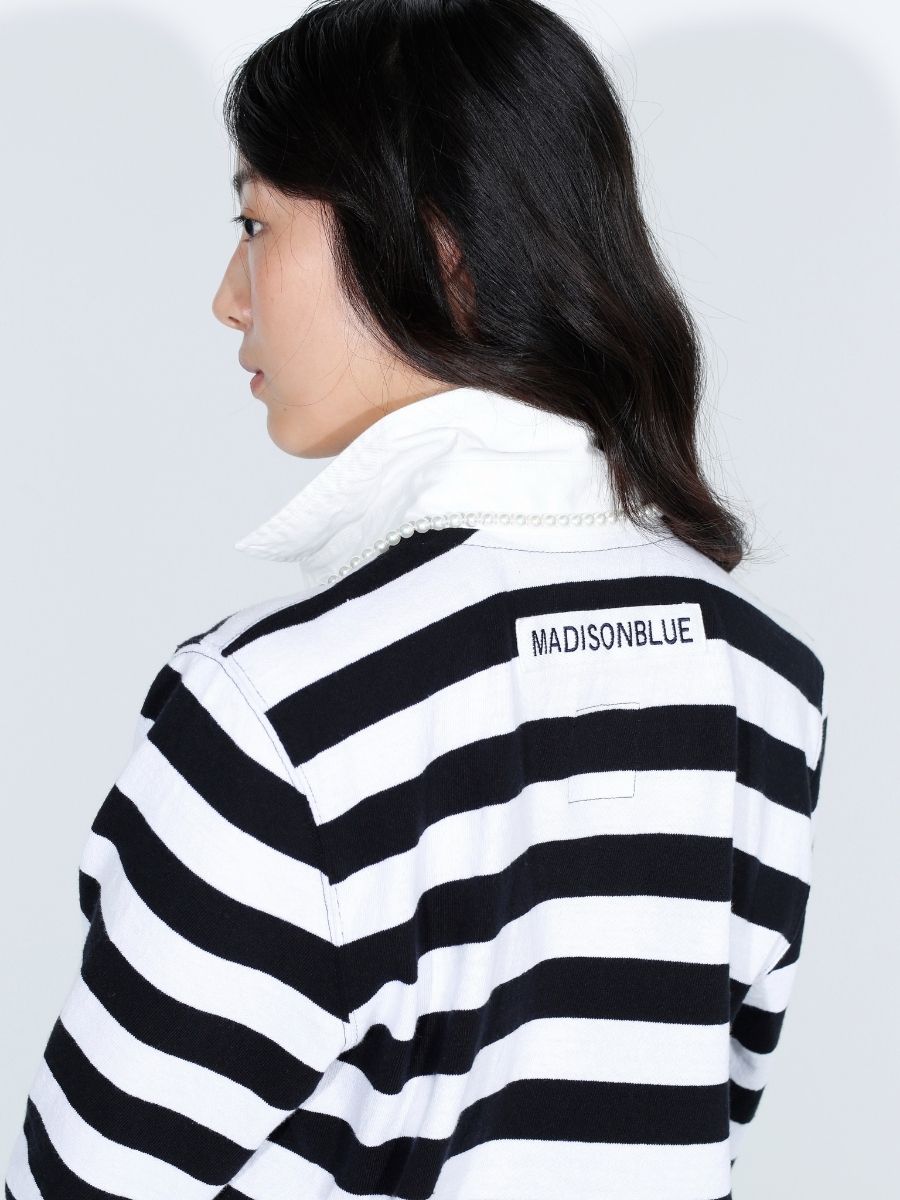 SLIM FIT RUGBY SHIRT COTTON BORDER