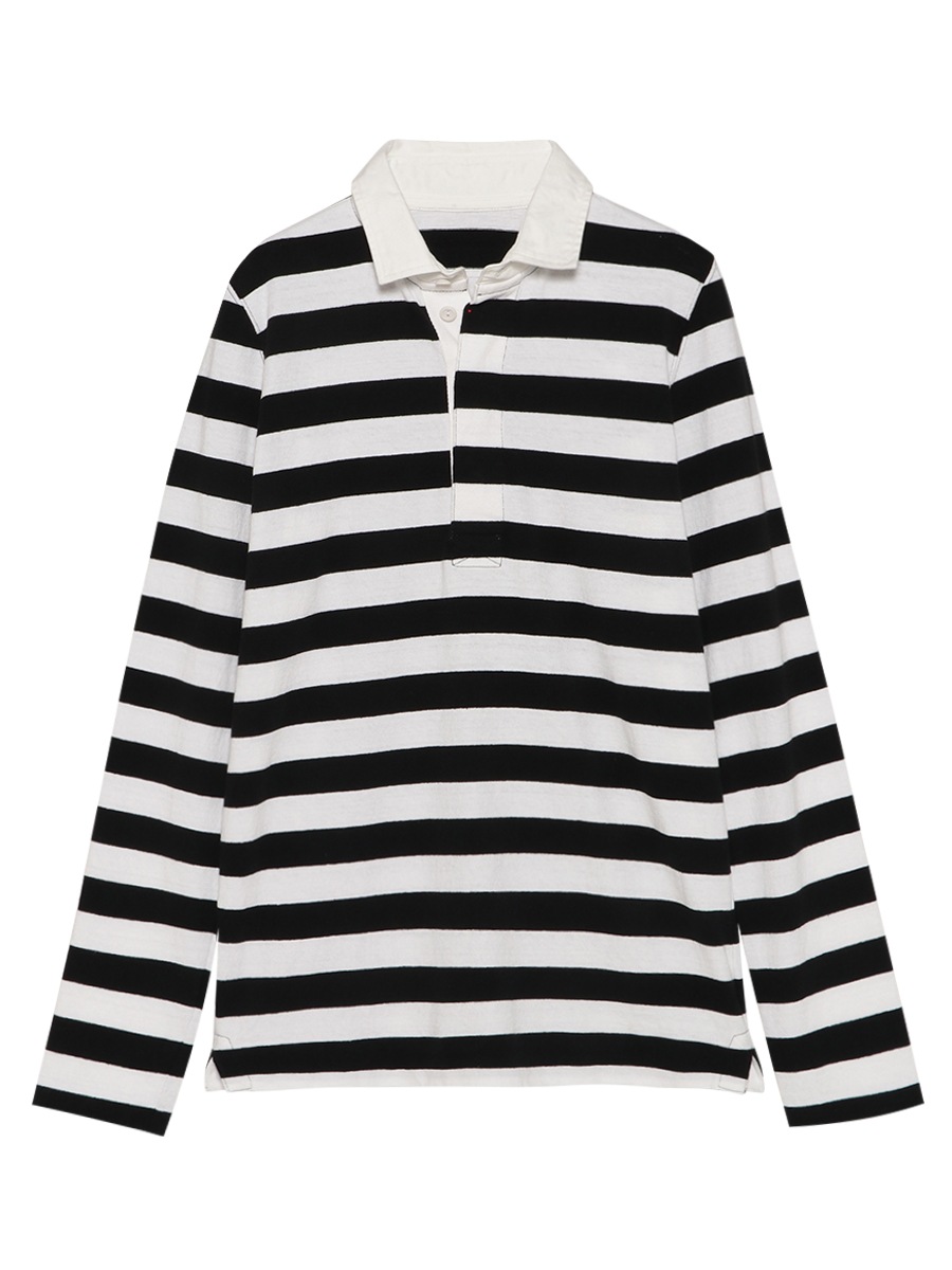 SLIM FIT RUGBY SHIRT COTTON BORDER