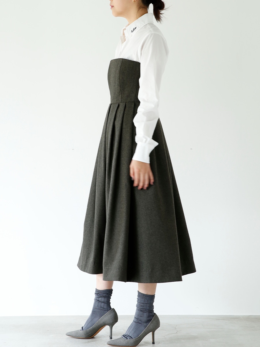 FIT&FLARE BUSTIER DRESS FLANNEL | ONE-PIECE | MADISONBLUE