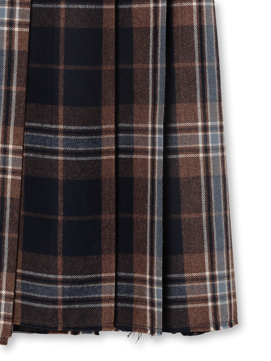 PLEATED WRAP SKIRT CHECK | WOMEN | MADISONBLUE