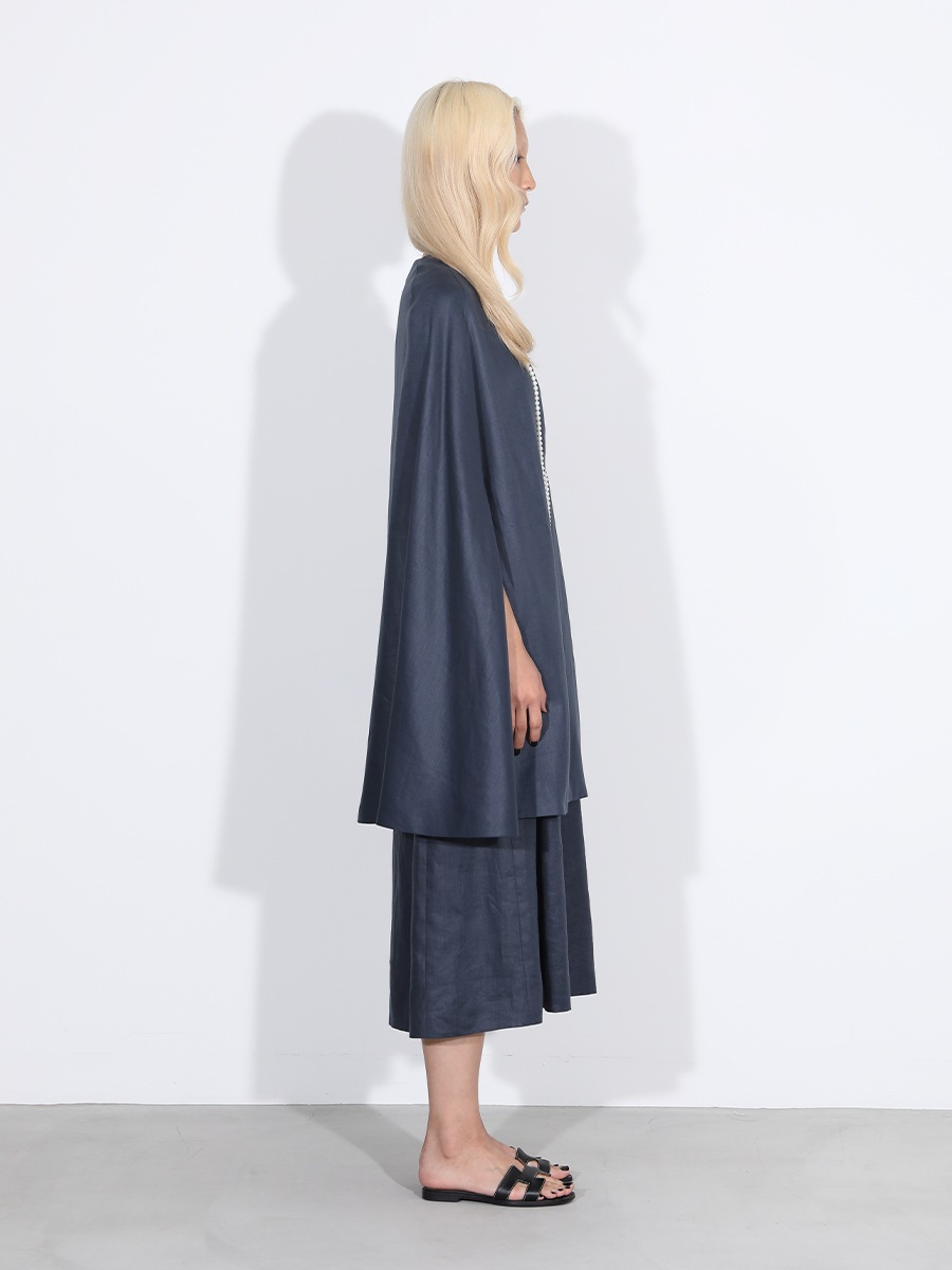 SIDE SLIT CAPE LINEN