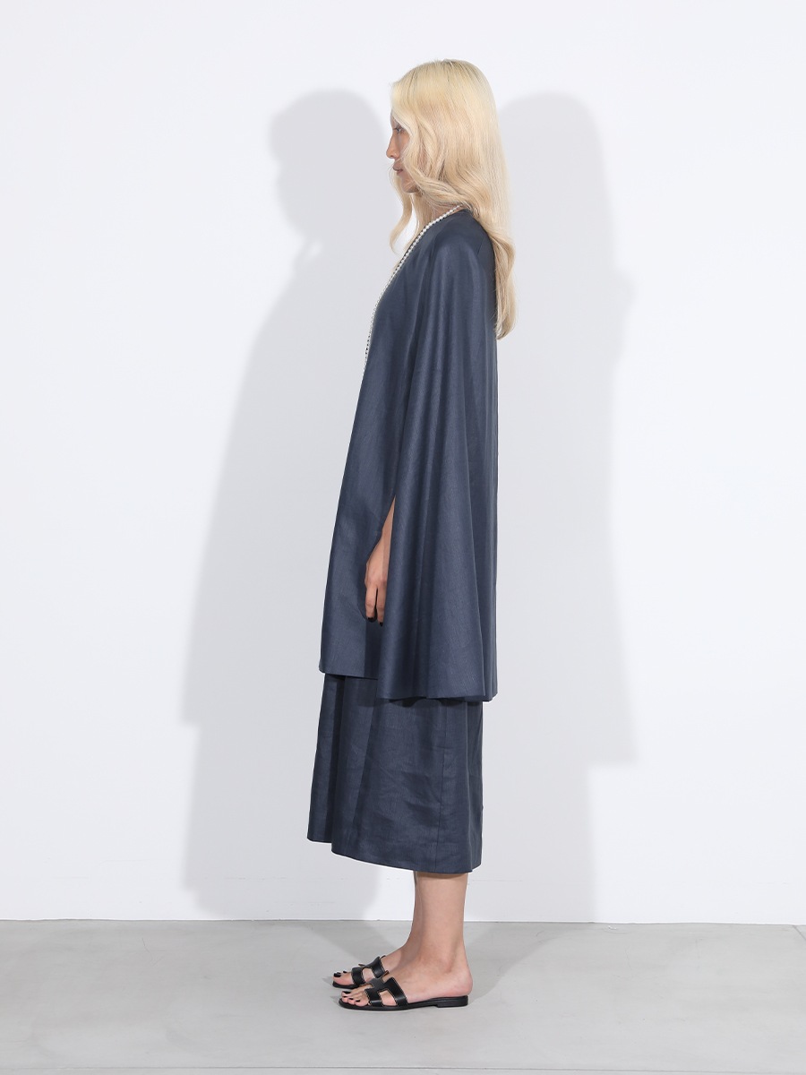 SIDE SLIT CAPE LINEN