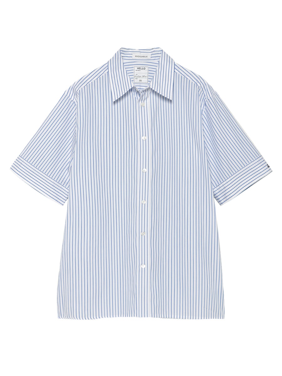 RELAXED FIT S/S SH P.STRIPE | TANGERINE | MADISONBLUE